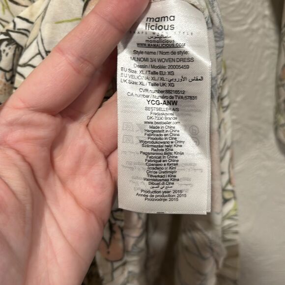 MAMA LICIOUS 3/4 Sleeve Printed Dress Size Small - Picture 4 of 7